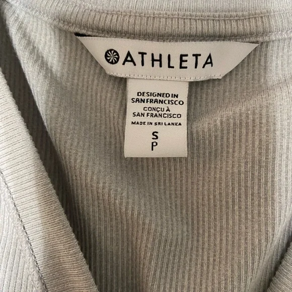 Athleta long sleeve Ladies Small with 4 buttons. A beautiful light gray color. - Picture 2 of 5